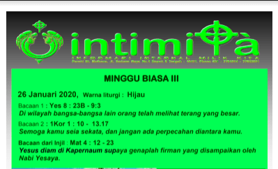 INTIMITA 26 Januari 2020